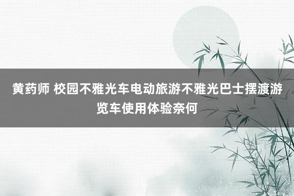 黄药师 校园不雅光车电动旅游不雅光巴士摆渡游览车使用体验奈何