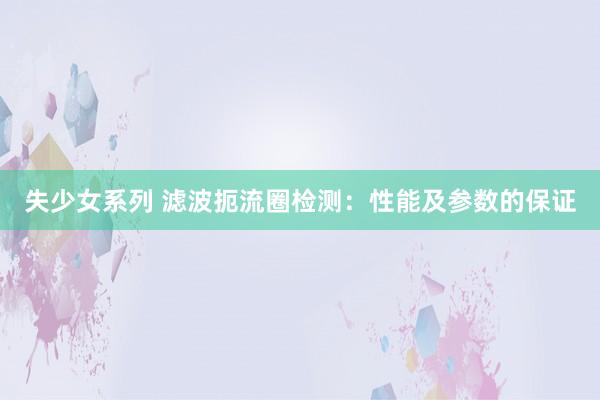 失少女系列 滤波扼流圈检测：性能及参数的保证