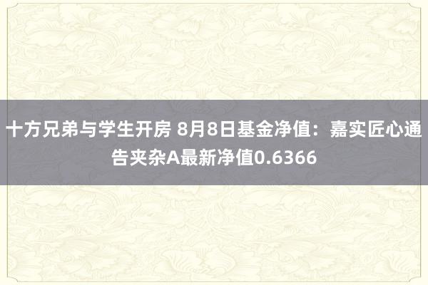十方兄弟与学生开房 8月8日基金净值：嘉实匠心通告夹杂A最新净值0.6366