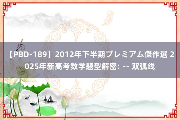 【PBD-189】2012年下半期プレミアム傑作選 2025年新高考数学题型解密: -- 双弧线