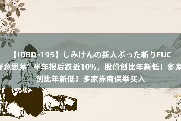 【IDBD-195】しみけんの新人ぶった斬りFUCK 6本番 “医好意思茅”半年报后跌近10%，股价创比年新低！多家券商保举买入