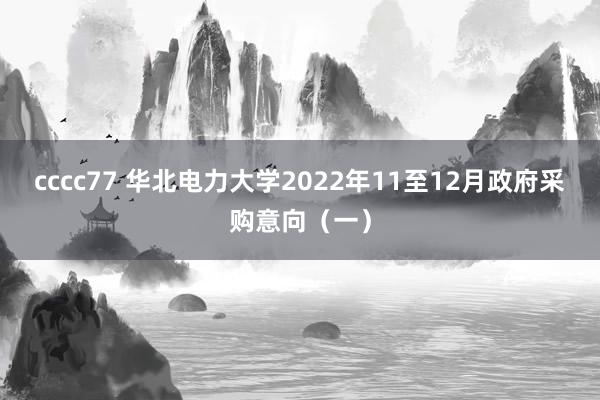 cccc77 华北电力大学2022年11至12月政府采购意向（一）