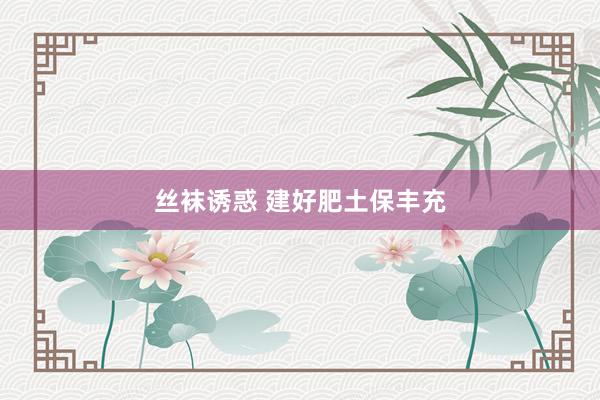 丝袜诱惑 建好肥土保丰充